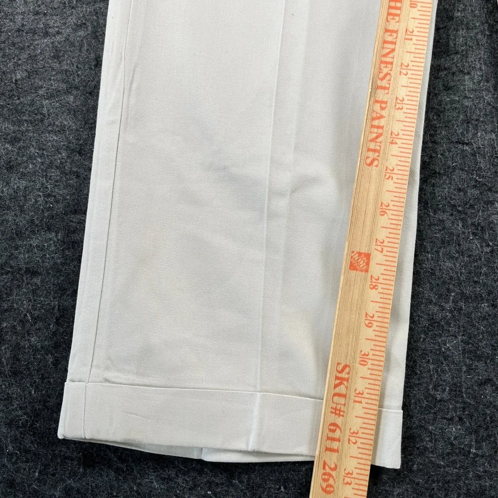 Vintage Tommy Hilfiger Chino Pants Mens Beige Excellent Pleated Cuffed Khakis